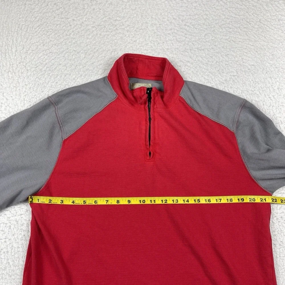 The Territory Ahead‎ Pullover Mens Large Gray Red 1/4 Zip Casual Outdoors Travel